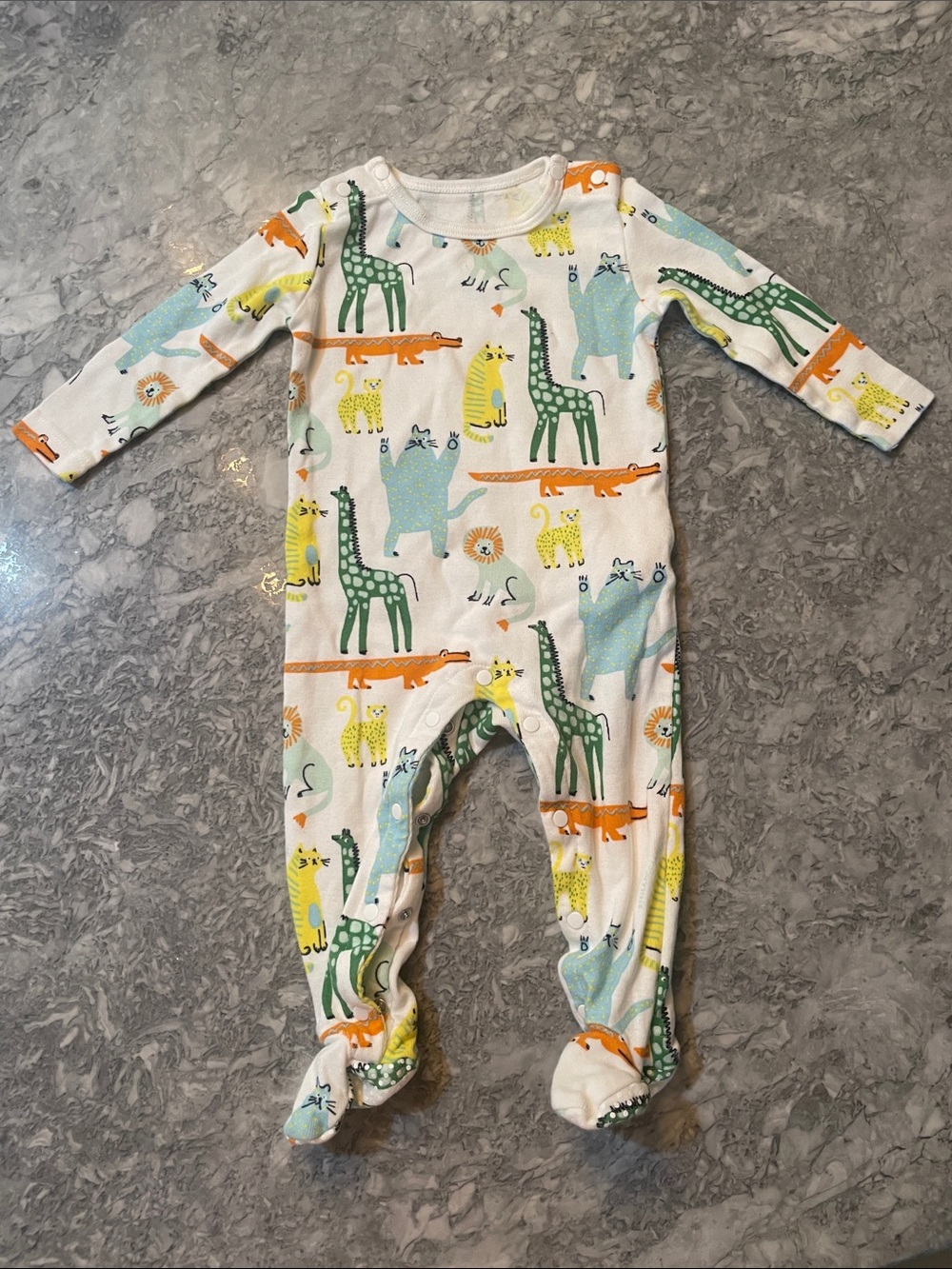 Stella McCartney Kids Cream One-Piece with Colorful Safari Animals